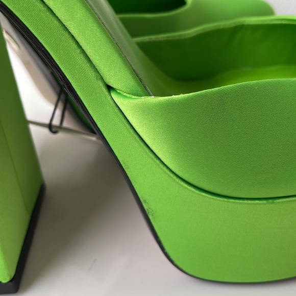 Zara NWT 90s neon green platform Mary Jane square toe 9 - Picture 11 of 11